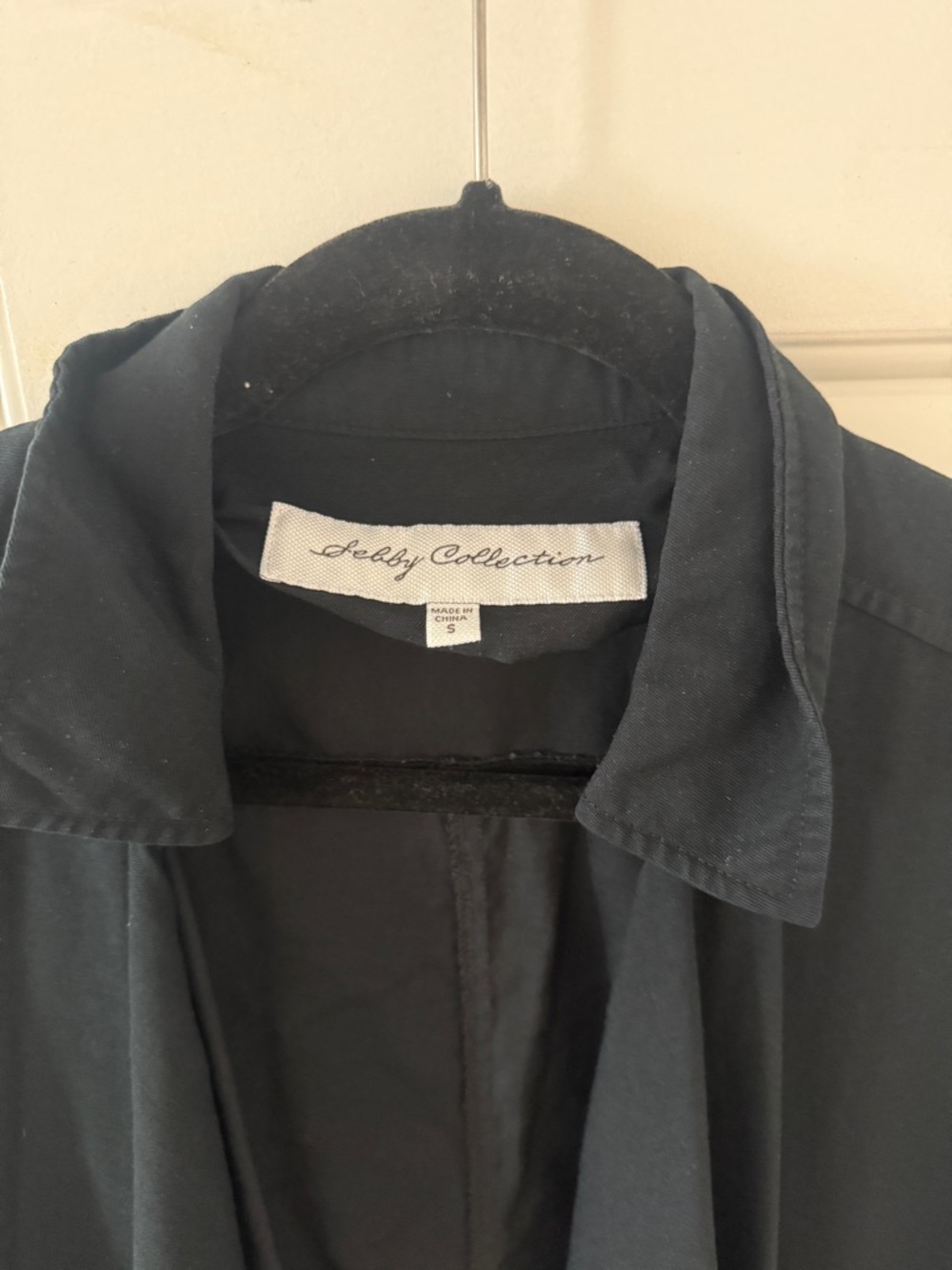 Sebby Collection Black Open-Front Trench Coat with Zip Pockets - Picture 4 of 7